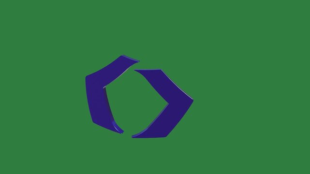 green screen two blue arrows pair scissors arrow letter o ribbons animated chromakey design style movement gesture cartoonish