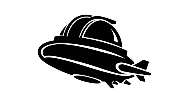 Black silhouette of a zeppelin airship