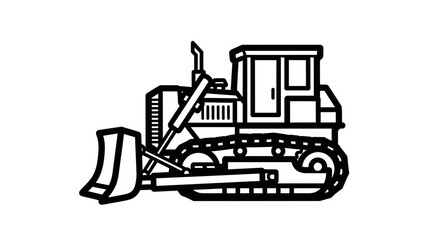 Black and white bulldozer © Freelancer