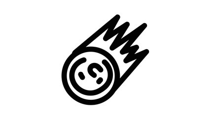 Black and white illustration of a smiling comet © Freelancer