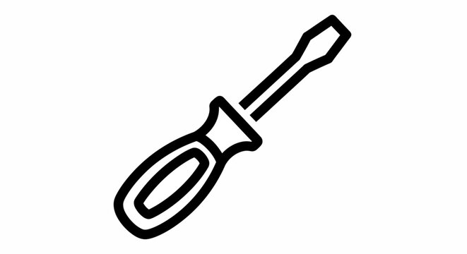 Black and white illustration of a screwdriver
