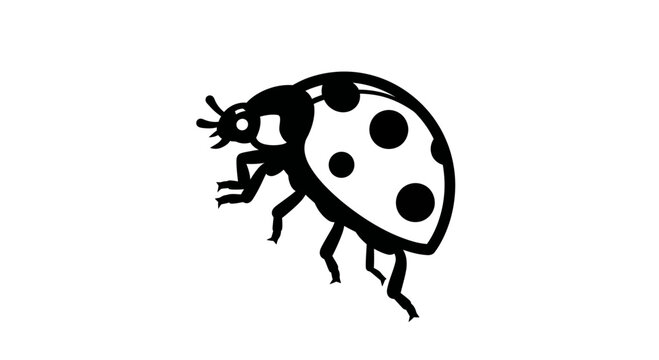 Black ladybug silhouette walking left
