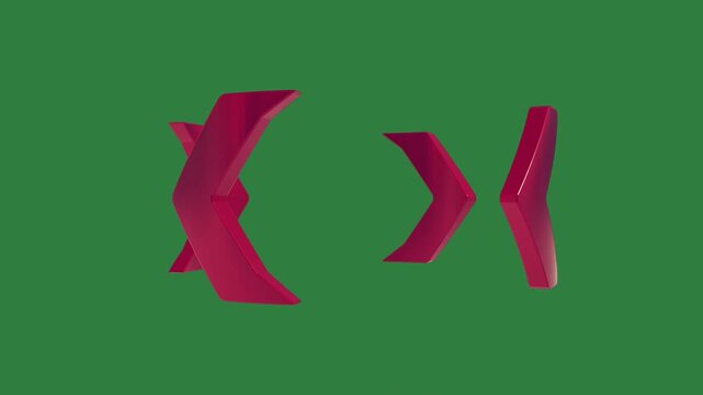 green screen letter x two red arrows pair scissors ribbon animated chromakey layers design creative motion backgrounds colorful cartoonish