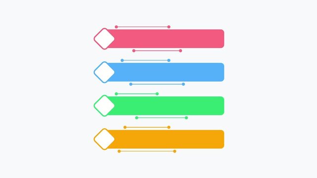 Animated Infographic Elements with Four Colorful Horizontal Bars