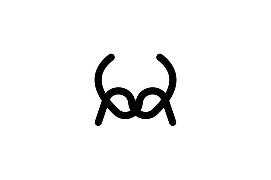 Minimalist bd letter interlocking line monogram logo design vector, elegant db initial knot icon