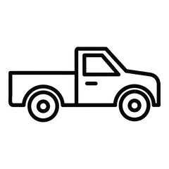 Simple line drawing of a pickup truck from the side view  vehicle icon icon © JAWADUL