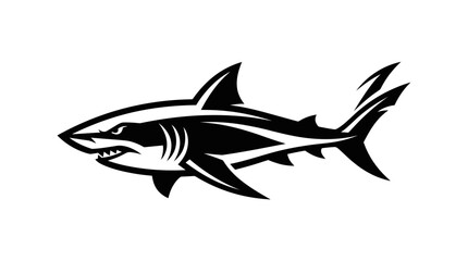 Obraz premium Black Shark Silhouette Graphic Design.