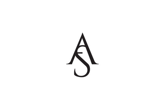 Elegant AS letter interlocking monogram logo design vector, luxury SA initial alphabet brand logotype