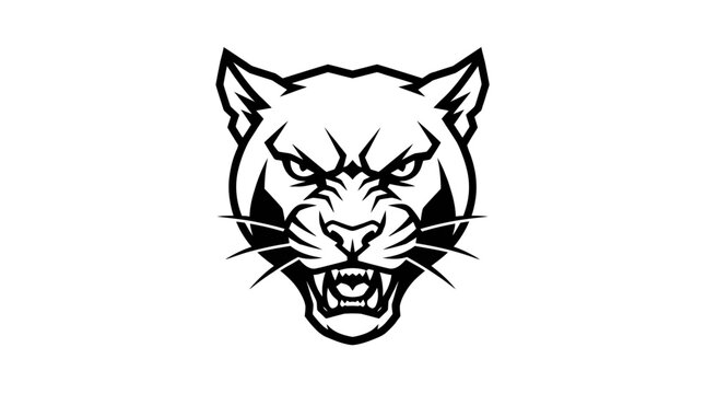 Furious Panther Head Illustration.