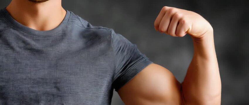 Strength training for arm muscles at the gym with effective techniques for building biceps and triceps around midday