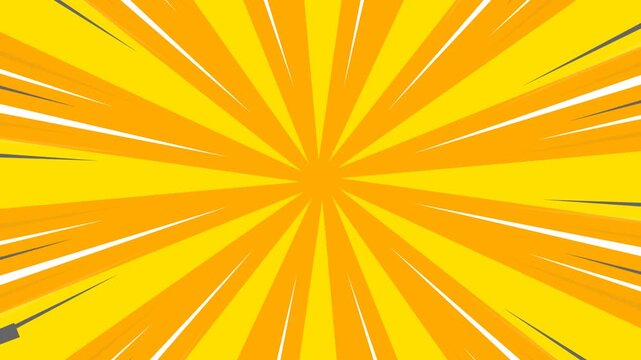 Comic Pop Art Animated Background, Comic Vintage Retro Style Fast Rotating Radial Lines Animated Background for Books, Videos and More.