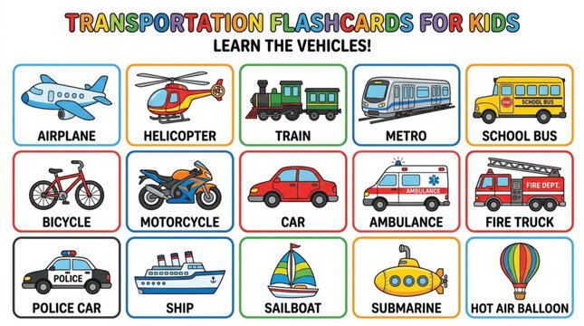 transportation flashcard 