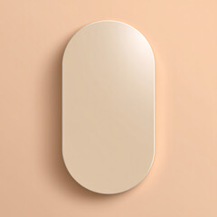 Obraz premium Beige oval display podium with rounded corners for product presentation