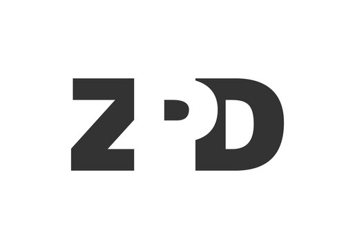ZPD logo design. Initial letter Z P D bold font style for tech startups, consulting, corporate branding. Creative company name, headlines typography identity, trendy logotype.