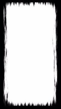 Vertical vintage 8 mm frame with scratches. Retro template 4K video with alpha channel