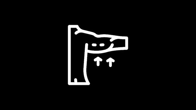 Icon illustrating arm liposuction and fat removal with arrows indicating upward movement