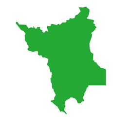 Fototapeta premium Roraima state map with all municipalities in solid green color