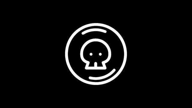 White biohazard symbol on a black background, representing danger and contamination