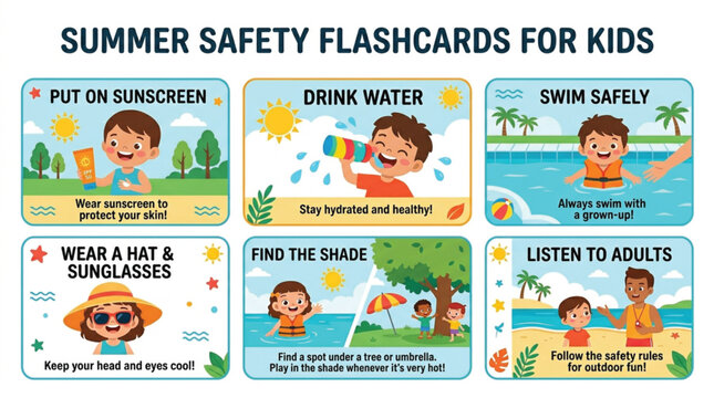 summer safety flashcard 