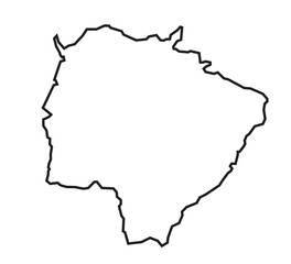 Fototapeta premium Mato Grosso do Sul state map with all municipality boundaries in clean outline style
