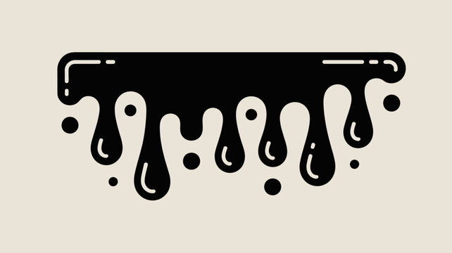 Black dripping paint or ink effect with splatter design