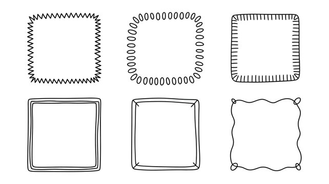 Set of six different border styles for framing documents or images