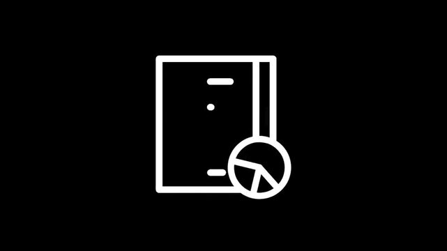 Icon representing a document with a pie chart, symbolizing data analysis and reporting