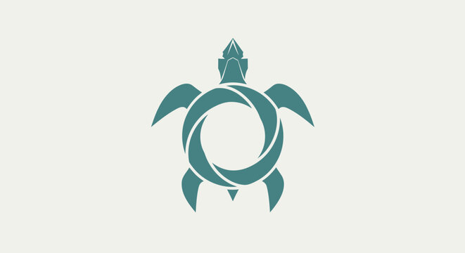 Abstract turtle tattoo design with geometric shapes and stylized limbs