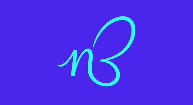 Bright blue background with an elegant, cursive neon "n3" logo