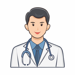 Fototapeta premium Cartoon Doctor with Stethoscope