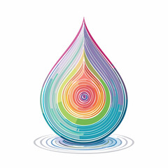 Naklejka premium Colorful Abstract Water Drop with Rainbow Hues