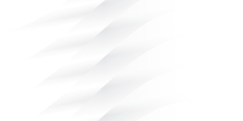 Obraz premium Abstract white and gray color, modern design stripes background with geometric curve lines, wavy pattern. Vector illustration.