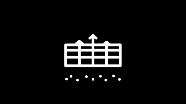 Abstract icon representing filtration and purification process with upward arrows