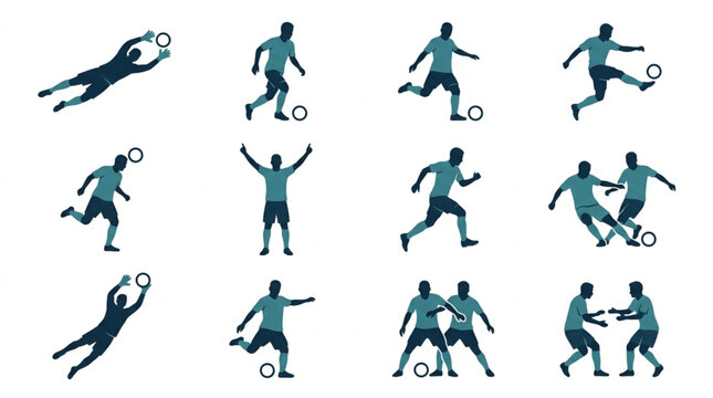 Soccer Player Action Sequence Illustration.