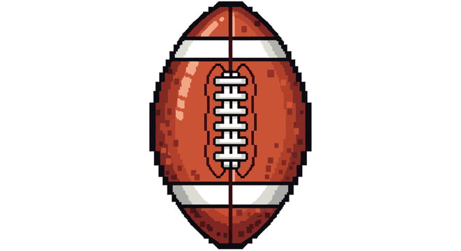 American Football Ball Pixel Art Style.