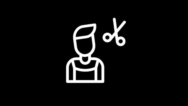Stylist icon with scissors representing haircutting and barber services