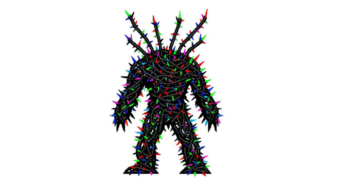 Dark Spiky Monster Creature Illustration.