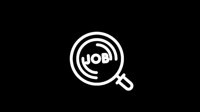 Magnifying glass examining the word JOB, symbolizing job search and career opportunities