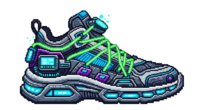 Futuristic Cyberpunk Sneaker with Neon Accents.