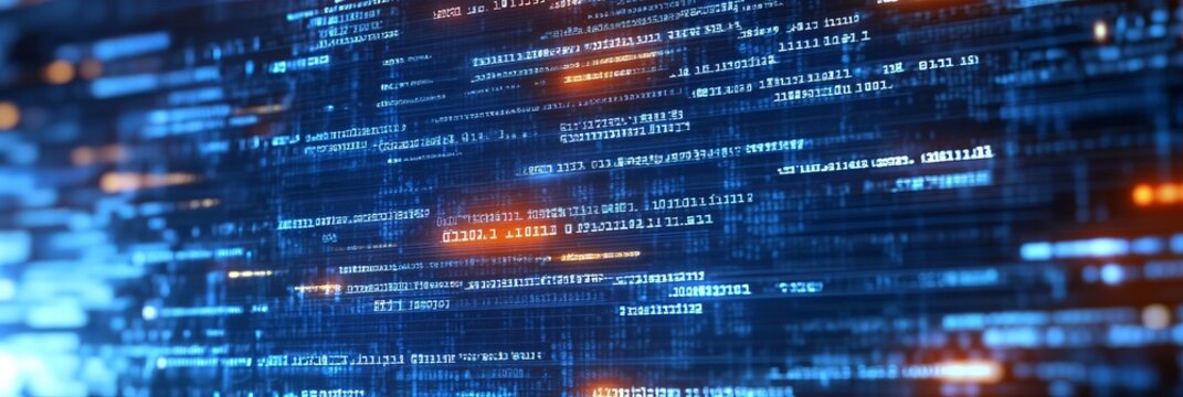 Futuristic Cyber Visualization with Digital Technology Elements and AI Connections in Cyberspace