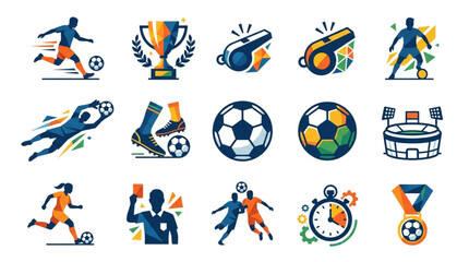 Fototapeta premium Soccer Sports Icons Collection.