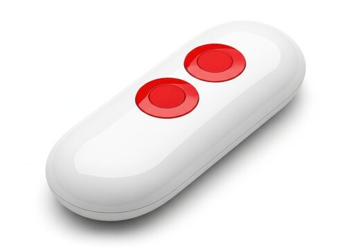 White remote control with two red buttons