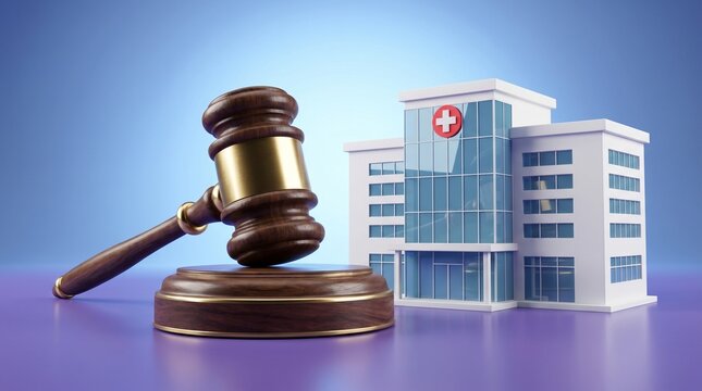 Healthcare Compliance and Legal Regulation Concept in Professional 3D Rendering