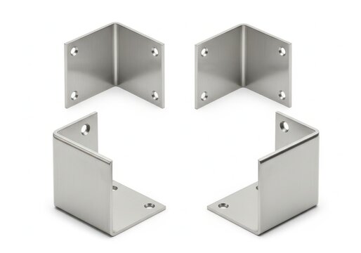 Set of four stainless steel right angle brackets