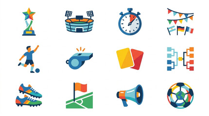 Fototapeta premium Soccer Stadium Sports Icons Set.
