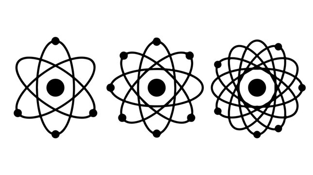 Atomic Structure Icon Representing Science, Energy, and Innovation
