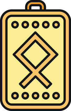 Othala rune symbol on a yellow amulet representing heritage and property