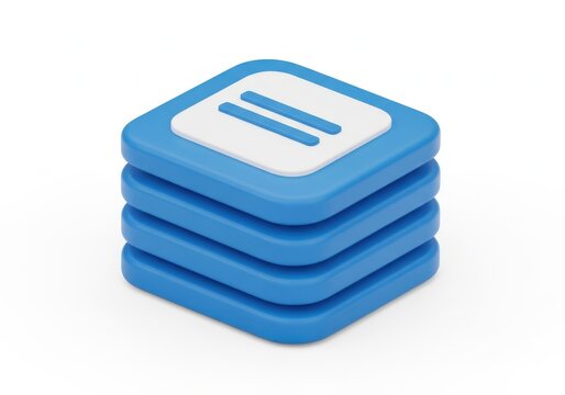 Stack of blue app icons with a white menu symbol