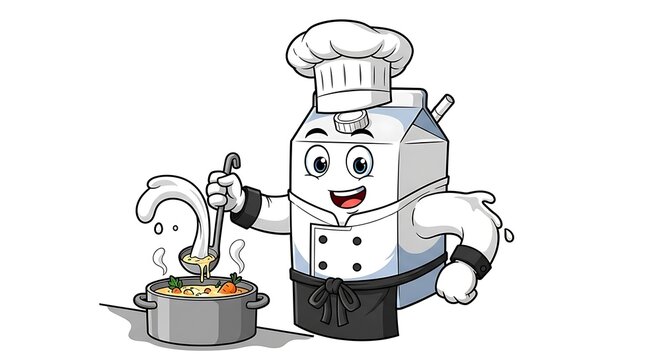 Robot chef cooking in modern kitchen.