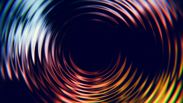 Golden ripple rings forming abstract circular light background.